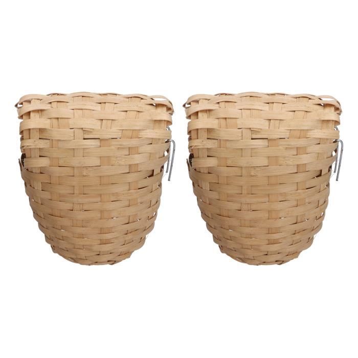Meilleurs prix pour Nid doiseau en bambou naturel - SURENHAP - 2 pièces - Fait à la main - Jardin anti-oiseaux - Durable