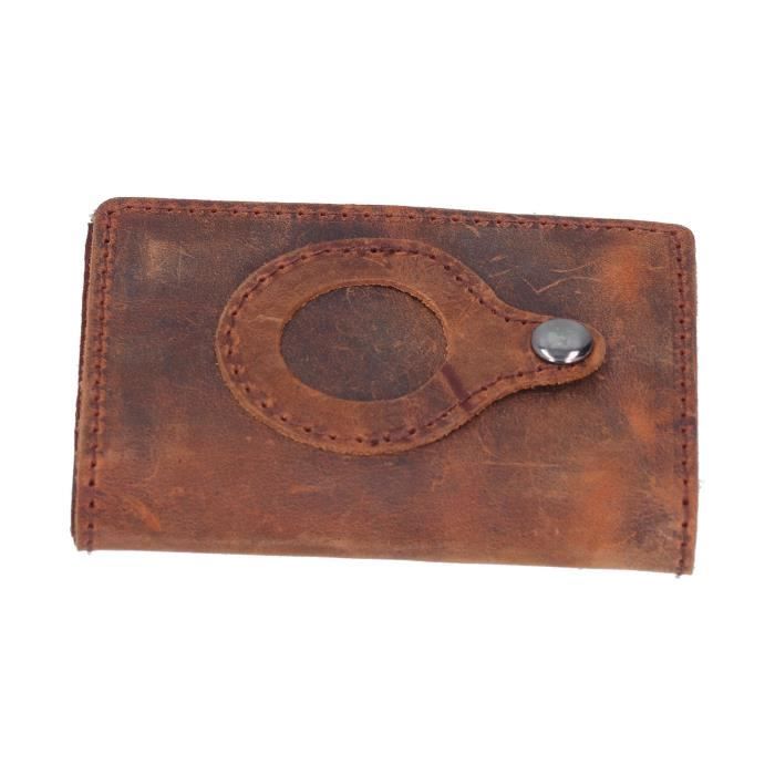Porte-cartes Mini Portefeuille Delta En Cuir De Vachette - Noir/bleu/blanc - Neuf Sans étiquette