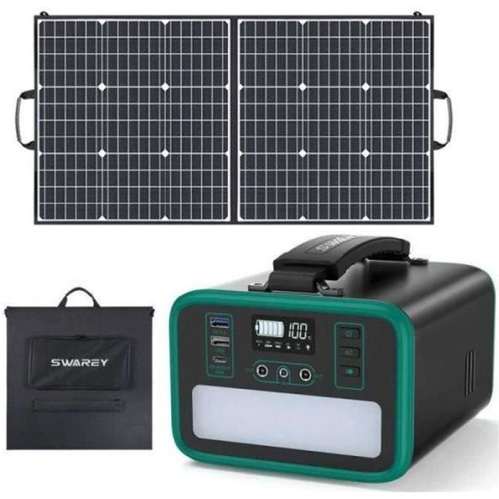 SWAREY kit Economie d'energie 220V Générateur Solaire Portable 240Wh avec  panneau Solaire Pliable 100W - Cdiscount Bricolage