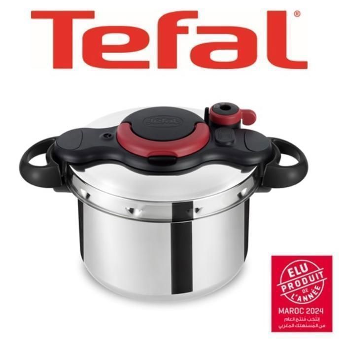 Autocuiseur - TEFAL - ClipsoMinut® Easy 9 L - Inox - Cuit 2x plus vite - Compatible tous feux