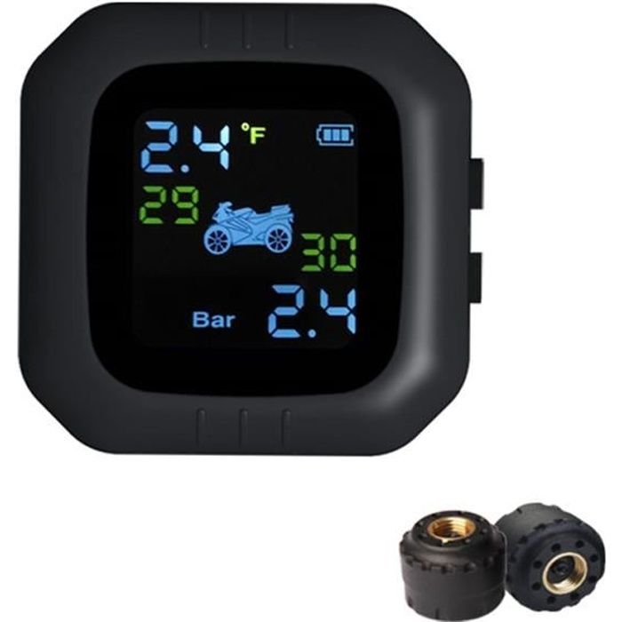 la Moto écran LCD surdimensionné de Moto Universel avec Affichage pour Le vélo Intelligent disposez de 2 capteurs externes IP67 imperméable Système de Moniteur de Pression de Pneu Moto 