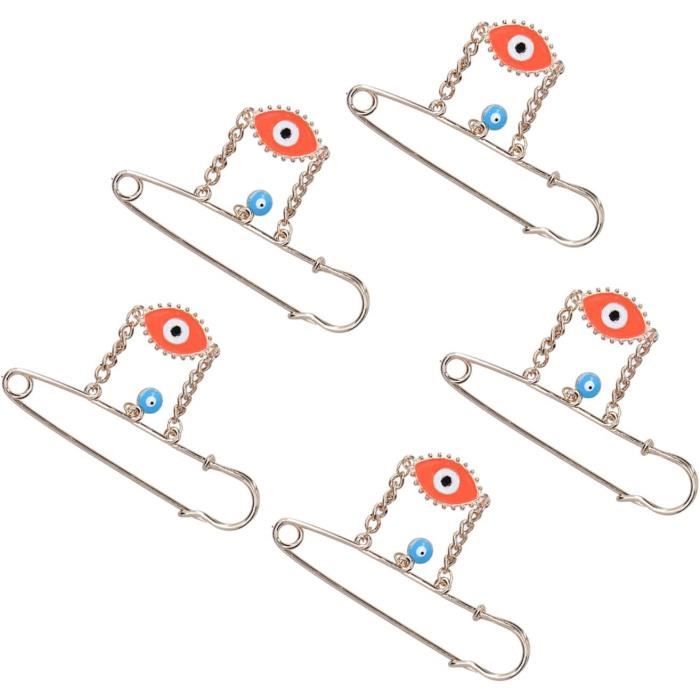 12 Broches Femme Perles Artificielles - Or, Argent, Beige - Anti-décolleté - Pour Vêtements, Châles