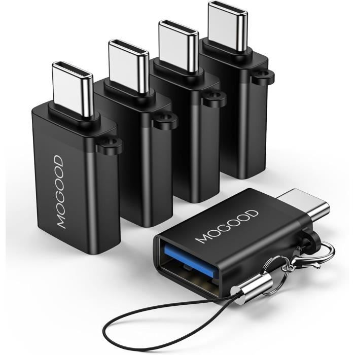 Mini Adaptateur USB Type C Male Vers USB 3.0 Femelle OTG Universel Noir