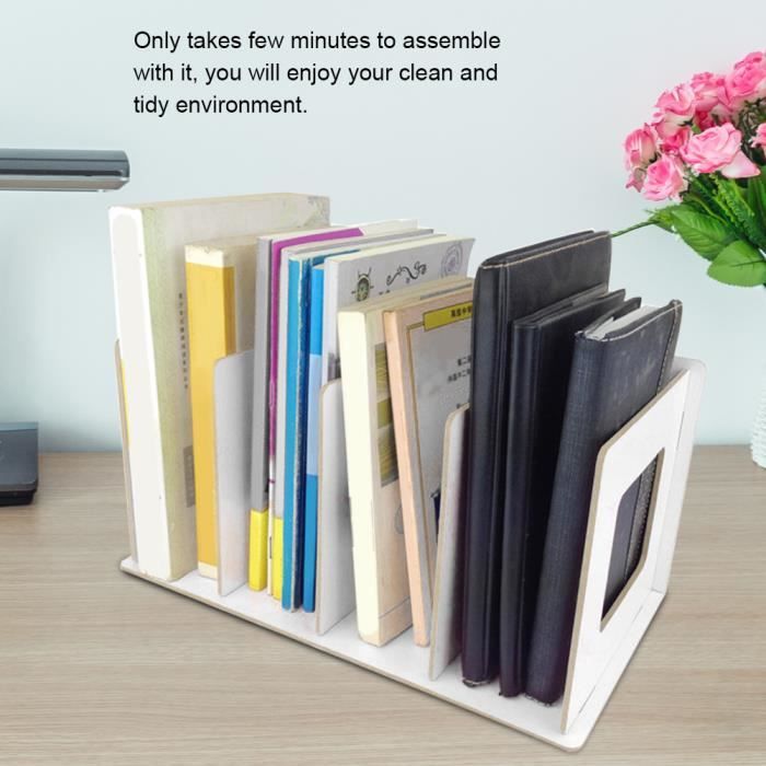 Bibliothèque Réglable Organisateur de Bureau Empilable Étagère de