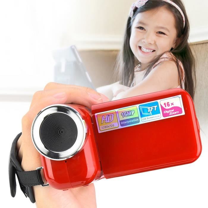 Caméscope Numérique Portable Pour Enfants 794 - Écran LCD 2 Pouces, Zoom 16x, Résolution 720p, Support Carte SD Jusqu'à 32Go, Couleur Rouge Ou Noire - 7