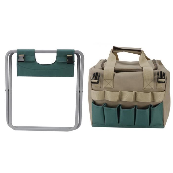 TYTOGE Jardin Kneeler Siège Tabouret Pliable Avec Sac à Outils - Portable