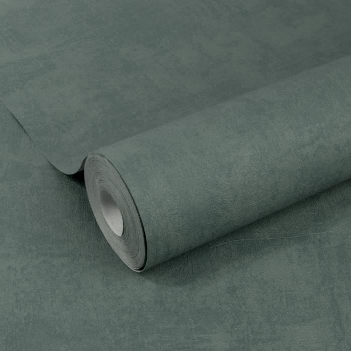 Papier peint intissé Béton Mat 1005 x 52cm Vert - Cdiscount Bricolage