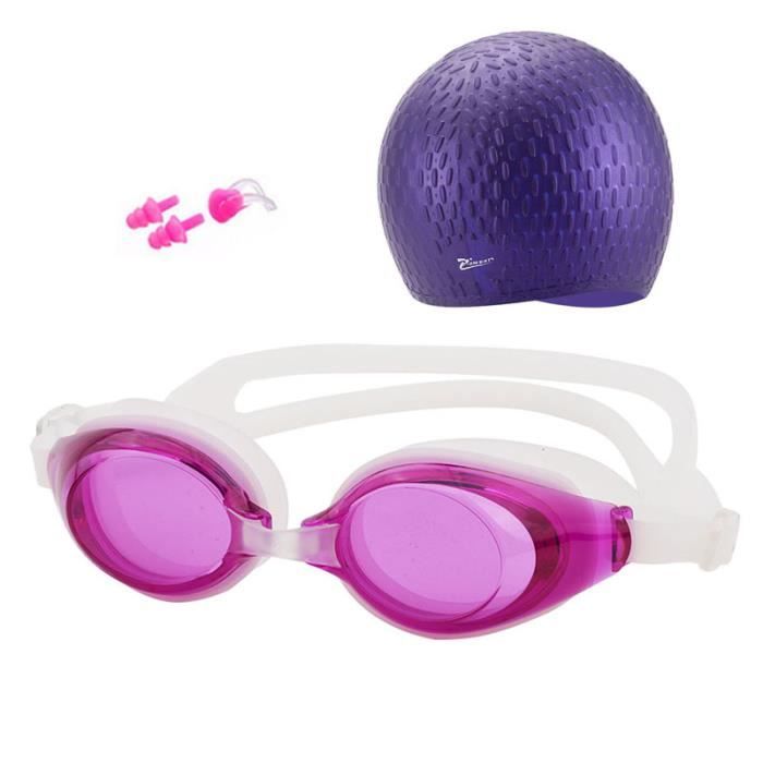 Lot De 2 Paires Lunettes De Natation Enfants Avec Bouchons D'oreille Et Pince-nez - Anti-buée, UV, 3-15 Ans