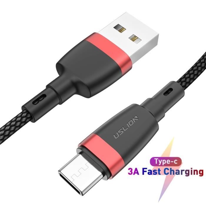 Câble USB-C Nylon 60W 1m - Charge Rapide Et Transfert Données - Compatible Universel - NEUF