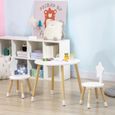 Ensemble table et chaises enfant design scandinave motif étoile bois pin MDF blanc 59x59x50cm Blanc-1