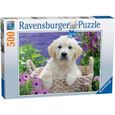 Puzzle 500 pièces - RAVENSBURGER - Doux Golden Retriever - Age 10 ans-1