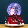 Boîte à musique boule de cristal de Noël TD® 14*17CM Rotation à 360 degrés Dérive automatique de la neige-1