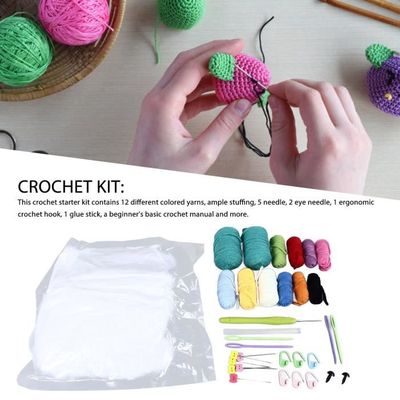 Kit Tricot Débutant 21 Pièces - 12 Pelotes Fil + Aiguilles Bambou, Idéal Enfants Et Adultes