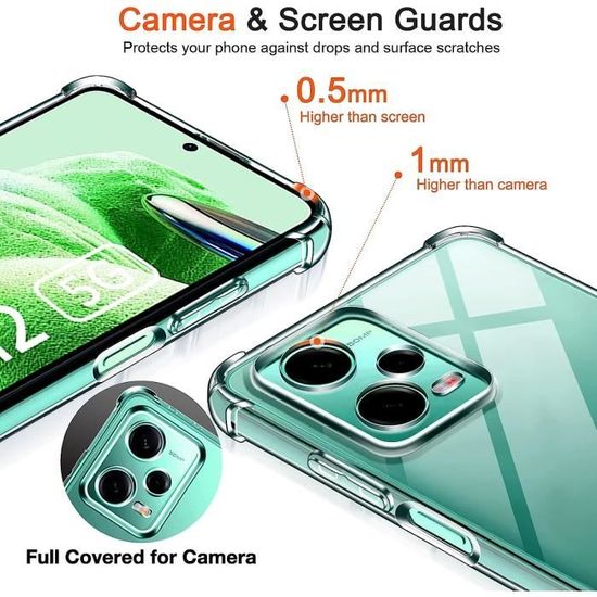 ivoler 3 Pièces Film Protection écran en Verre Trempé pour Xiaomi Poco X5  5G / Xiaomi Redmi Note 12 5G (Pas pour Redmi Note 12 4G) avec 3 Pièces  Caméra Arrière Protecteur