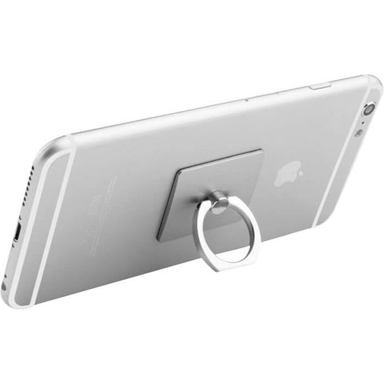 Support Anneau Pour Téléphone GVIEWIN - Rotation 360° - Métal Marbré Blanc - Compatible IPhone & Galaxy