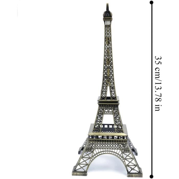 25CM ton Bronze Paris tour Eiffel Figurine Statue modèle en alliage