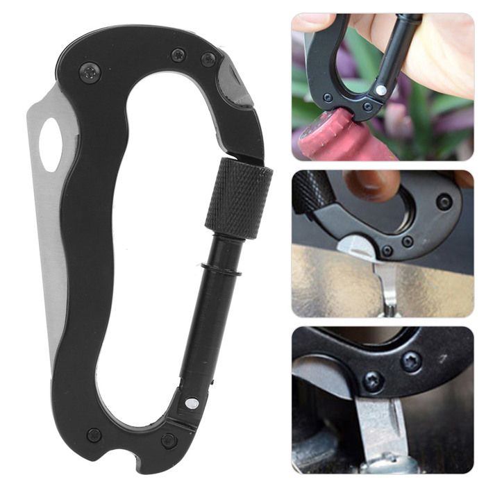 11 Pièces Mousquetons à Vis, Mousqueton Porte-clés Mousqueton à Vis En Aluminium Ensemble De Mousquetons En Forme De D Pour Le Camping La Peche La Randonnee Et Les Voyages