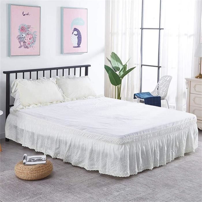 CACHE SOMMIER HUATAN Jupe de lit Double Pleine Reine Roi Housse de