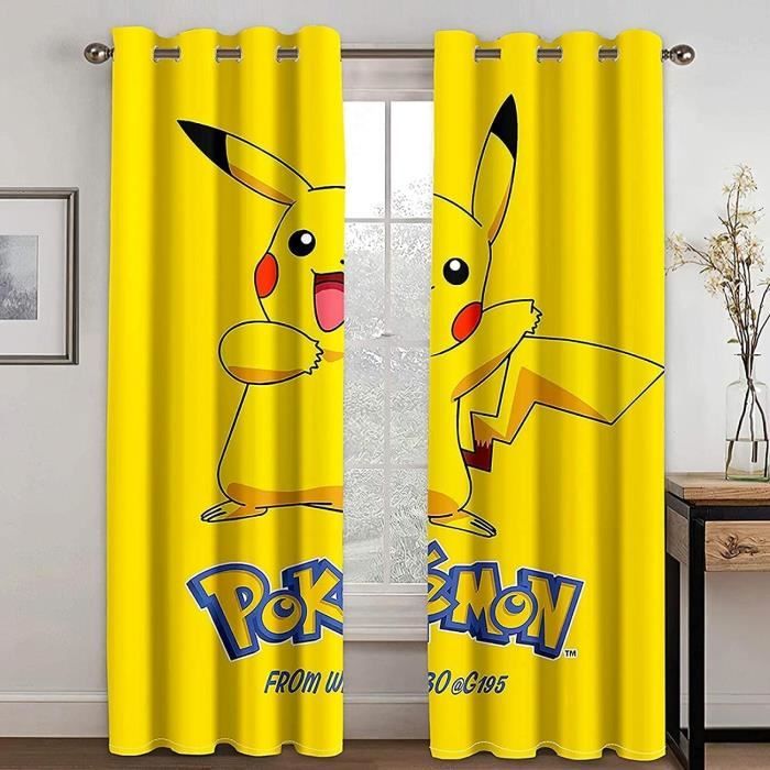 Pokémon Pikachu Rideaux Rideaux de fenêtre occultants pour la décorati –  ebuycosuk