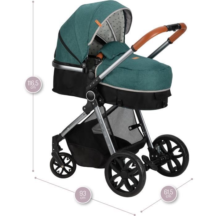 Poussette canne compacte MoMi Limuru Vert Position allong e