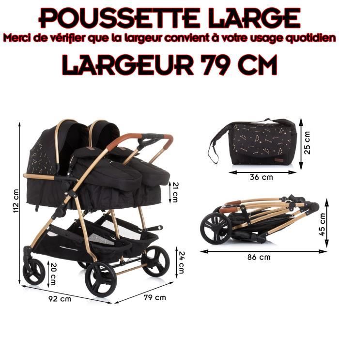 DUO SMART Poussette jumeaux ou enfants rapproch s largeur 79 cm
