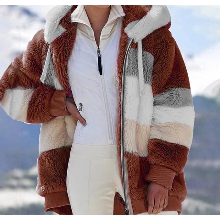 Sweat Capuche Zippé Veste Polaire Femme Capuche Zippée - Hiver Doublé Chaud - Poches Pratiques Polaire épaisse Chaude