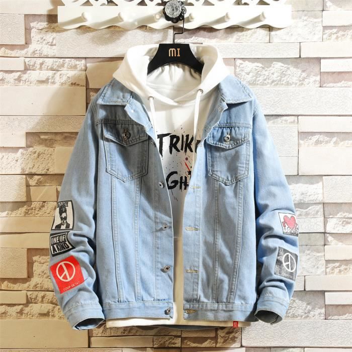 Veste en jean courte homme clearance