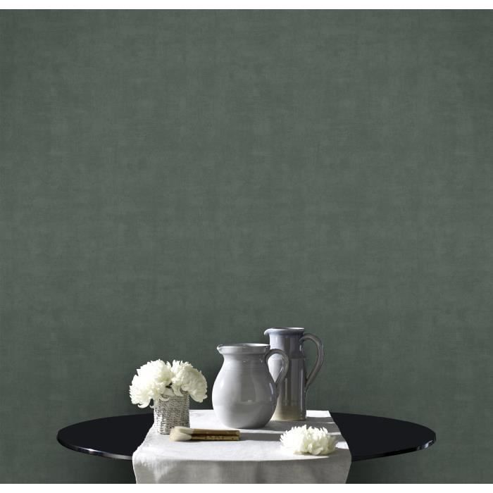 Papier peint intissé Béton Mat 1005 x 52cm Vert - Cdiscount Bricolage