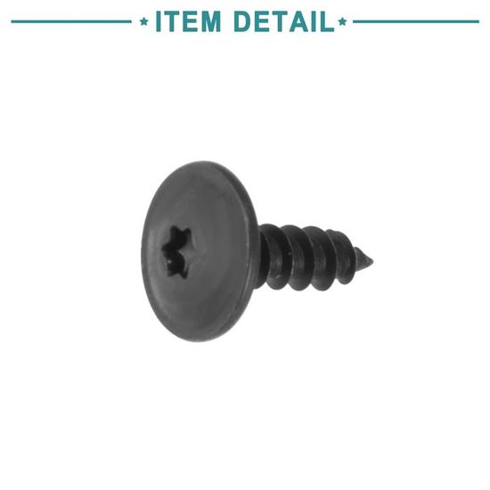 Vis à Tôle TORX Tête Bombée Plate Avec Rondelle Galvanisé Noir: 4,8 X