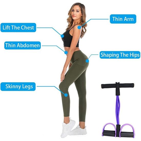 Bande De Résistance Fitness 4 Tubes élastiques – Musculation, Yoga, Voyage, Niveau Ajustable