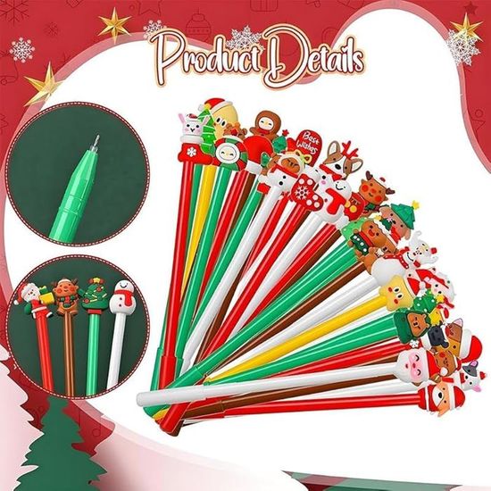 Lot De 26 Articles De Papeterie De Noël - Stylos Gel, Cahiers, Tampons Pour Enfants
