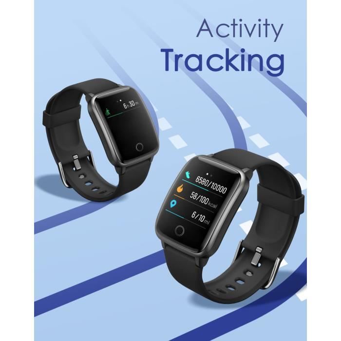 Montre Connect e Homme Femme Smartwatch Podometre Rythme Cardiaque