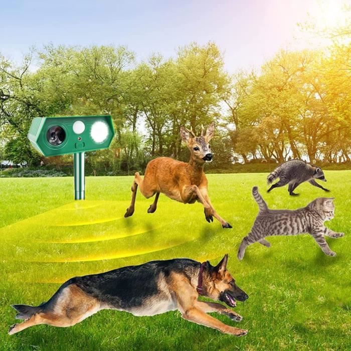 Répulsif Pour Animaux D'extérieur Alimenté à L'énergie Solaire Par Mouvement Activé Avec Charge USB Pour Chiens Chats - Jardin - 2