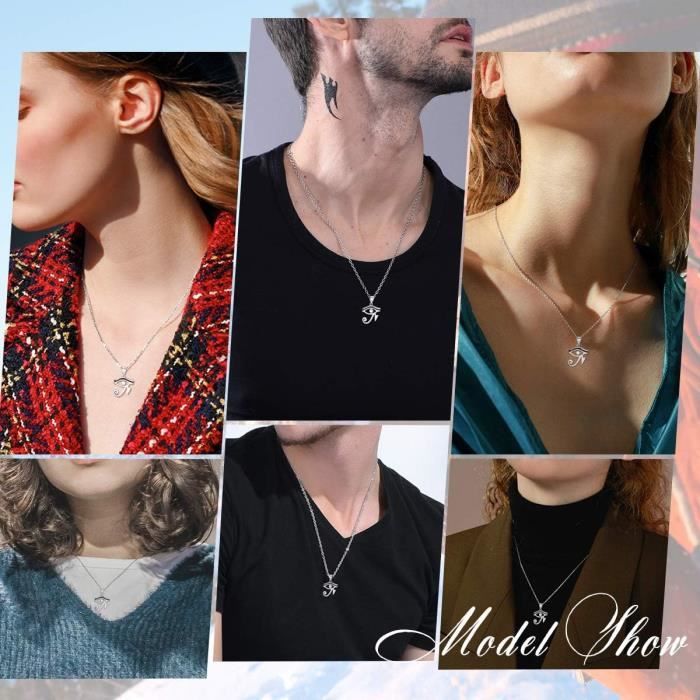 Collier Croix Ankh Égyptienne ChicSilver - Argent 925 Avec Chaîne Réglable | Œil D'Horus Et Vie Éternelle