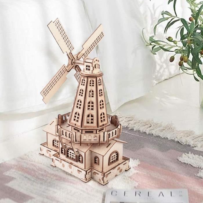 Moulin à vent hollandais en bois puzzles 3D kits de modèles