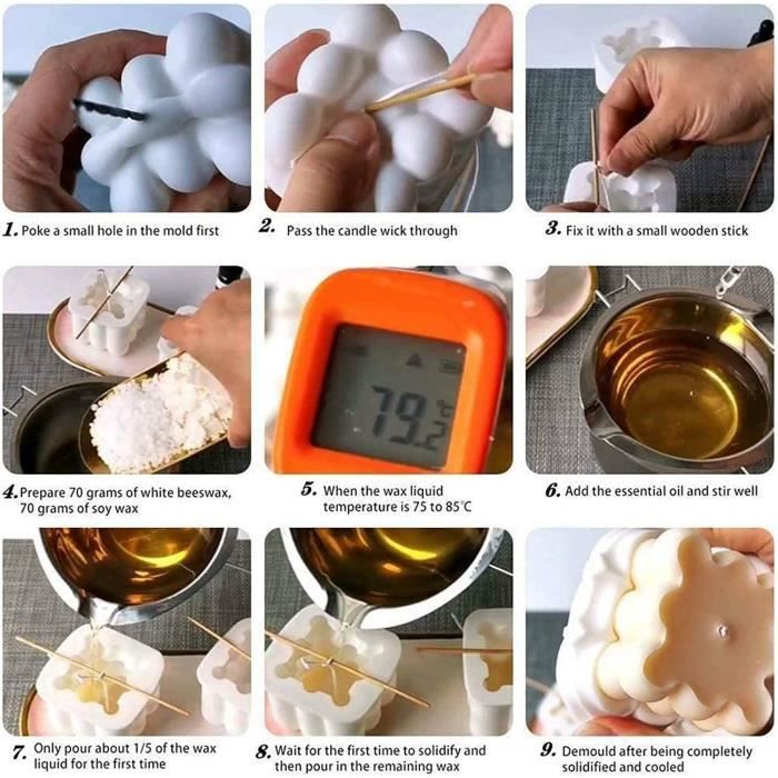 Moule à Bougie Silicone œuf De Pâques Ezydka - Forme 3D Fleur Pour DIY Bougies Décoratives