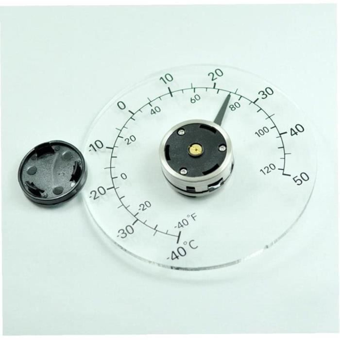 Thermomètre De Fenêtre Rond Transparent - Sans Pile, étanche, Auto-adhésif, Diamètre 18 Cm, Pour Température Extérieure - 3