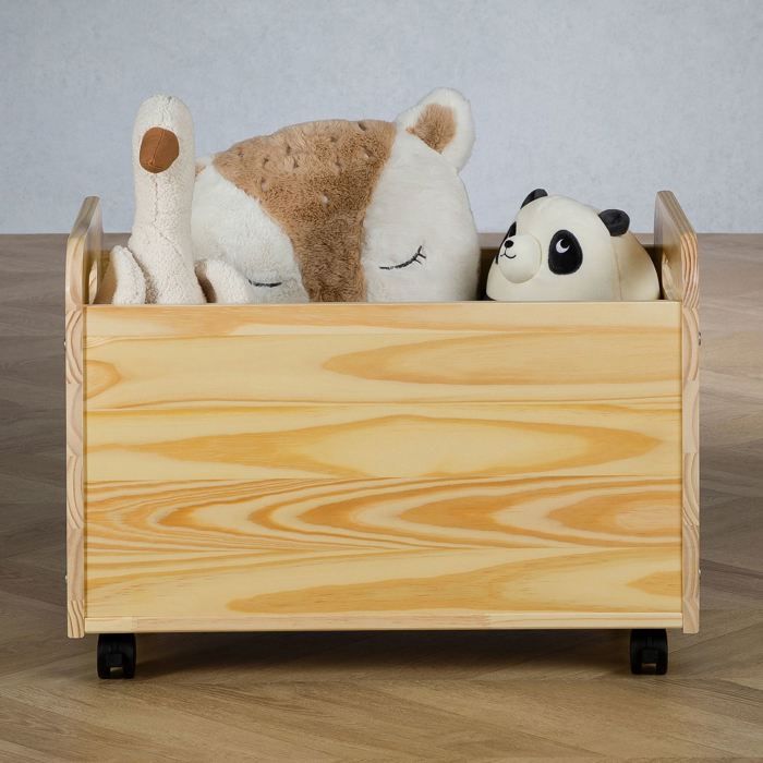 Coffre à jouets BENJAMIN sur roulettes 60 x 43 x 40 cm en bois