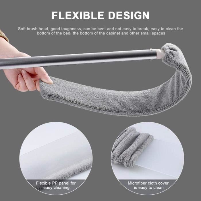 Nettoyeur de PoussièRe RéTractable Gap 29 à 65 Pouces, Plumeau Poussiere sous L'Appareil