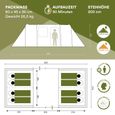 Skandika Hurricane 8 Protect -Tente de Camping Tunnel familiale - 8 Personnes - 650 x 310 cm - Gris/Orange-3