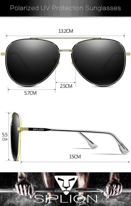 Lunettes De Soleil Rondes Polarisées UV400 - Homme/Femme - Noir