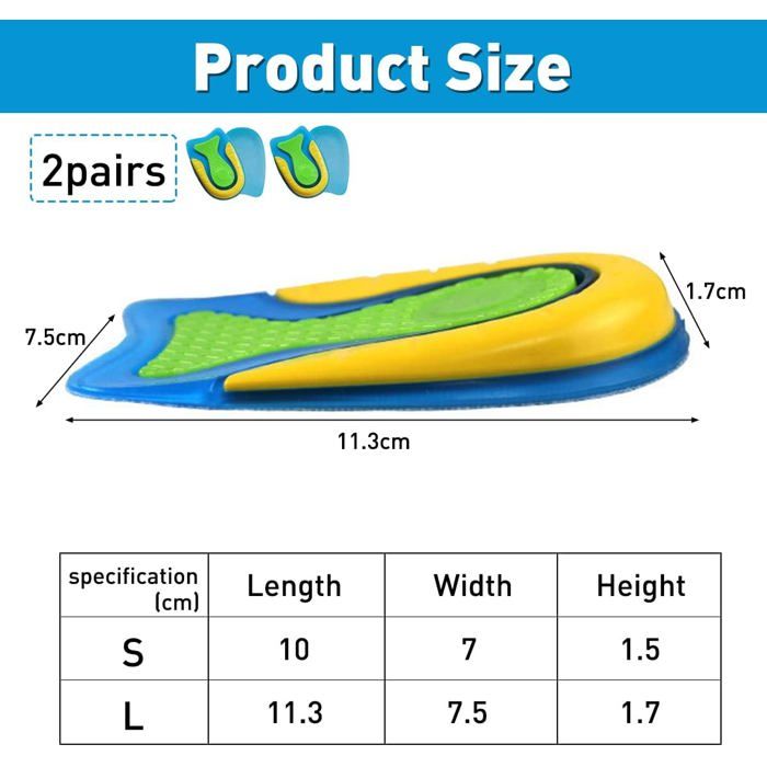 Semelles Talon Silicone 2,5 CM Hauteur Augmentation - Soulagement Douleurs Talon Orthopédiques