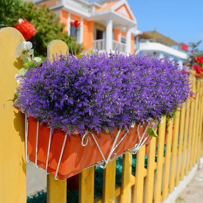 4 Lavandes Artificielles Derbway - 35cm - Flocage Réaliste Pour Déco Maison/Jardin