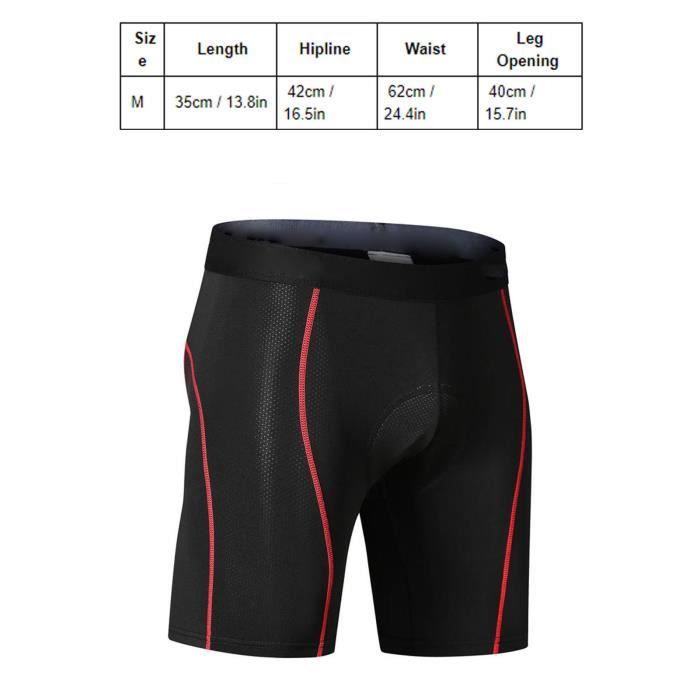 Short Cycliste Homme Sous Short Cycliste Homme Respirant Sechage Rapide Noir et Rouge Cdiscount Sport