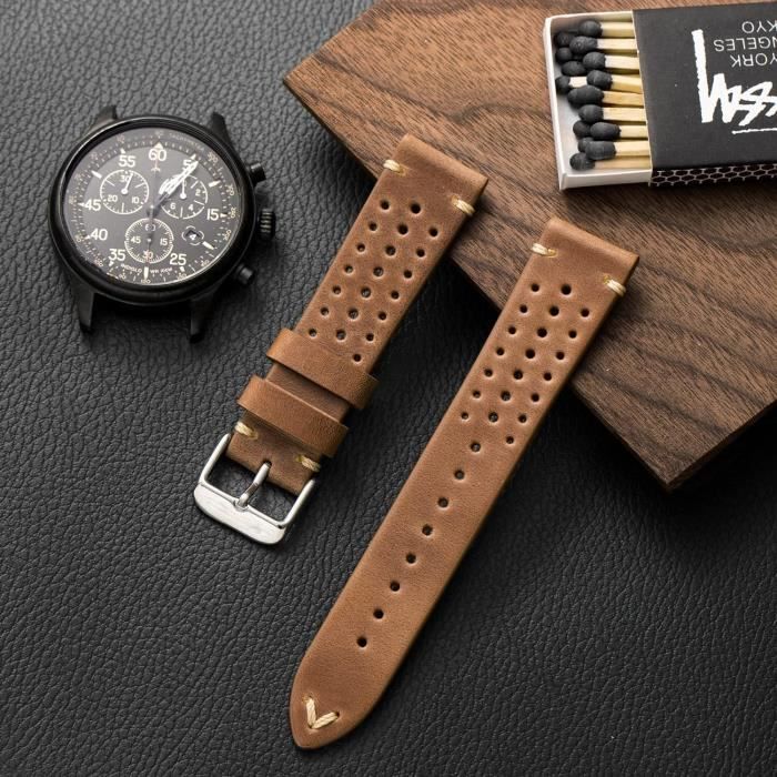 Bracelet Montre 22Mm 20Mm 18Mm Bracelet Montre Cuir De Style Rallye bracelet-montre-22mm-20mm-18mm-bracelet-montre-cuir-de-style-rallye