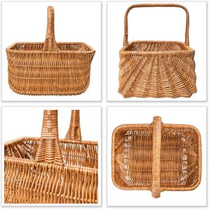 Panier De Pêche Vintage En Osier - Creel à Truite / Champignons - Grand Modèle
