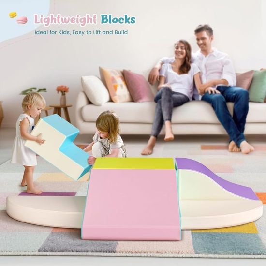 Lot De 6 Blocs De Construction En Mousse – Non Toxique – Housse Antidérapante – Escalade Intérieur – Dès 1 An