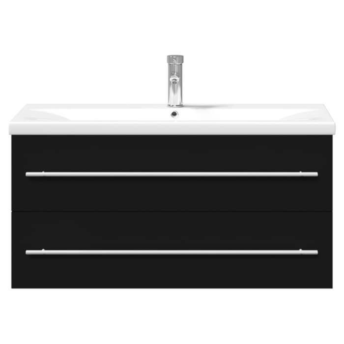 Meuble Lavabo De Salle De Bain Avec Vasque Intégrée - Blanc, 80x38.5x48 Cm, Un Tiroir, En Bois D'ingénierie - 2