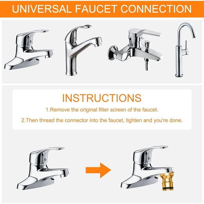 SHILIU-Lot De 2 Raccords De Robinet Universels Laiton Adaptateur