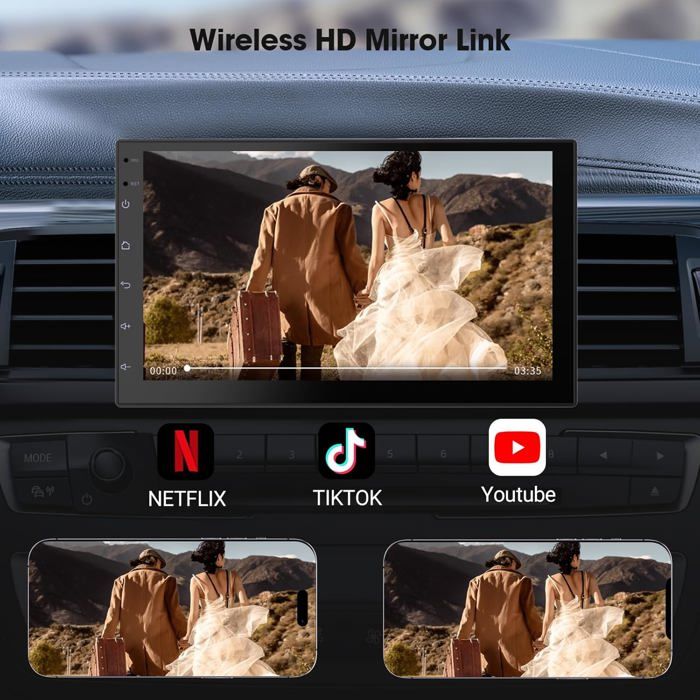 Autoradio 2 Din VECHTEL 7'' Avec CarPlay & Android Auto Sans Fil – Écran Tactile, Bluetooth, Navigation, Caméra Recul - 6